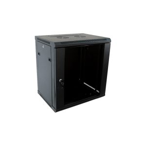 Rack De Datos Mural 600x450 12U Negro Con Ventilador y Bandeja